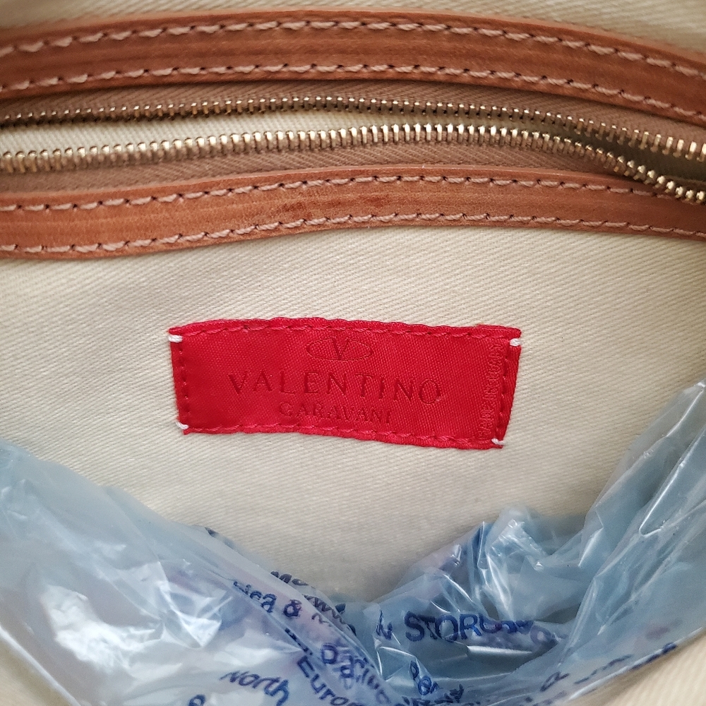 Valentino Garavani Leather and Canvas Handbag - Picture 8 of 14